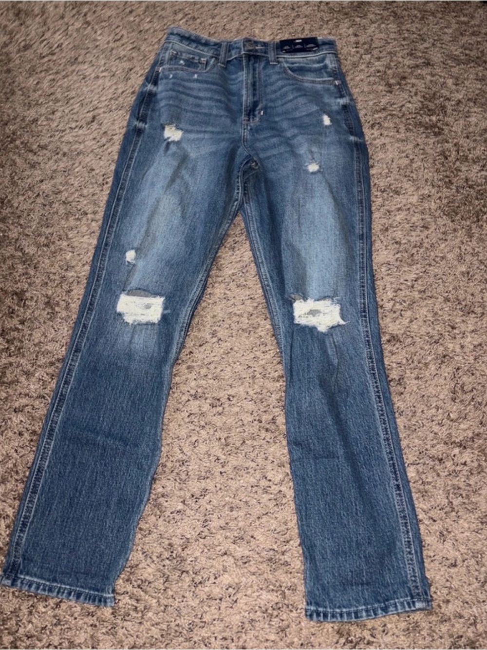 Hollister High-Rise Distressed Blue Denim Jeans